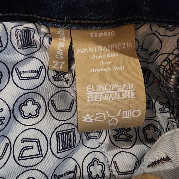 CARE LABEL jeans blue denim pants mid rise faded effect - Picture 13 of 13